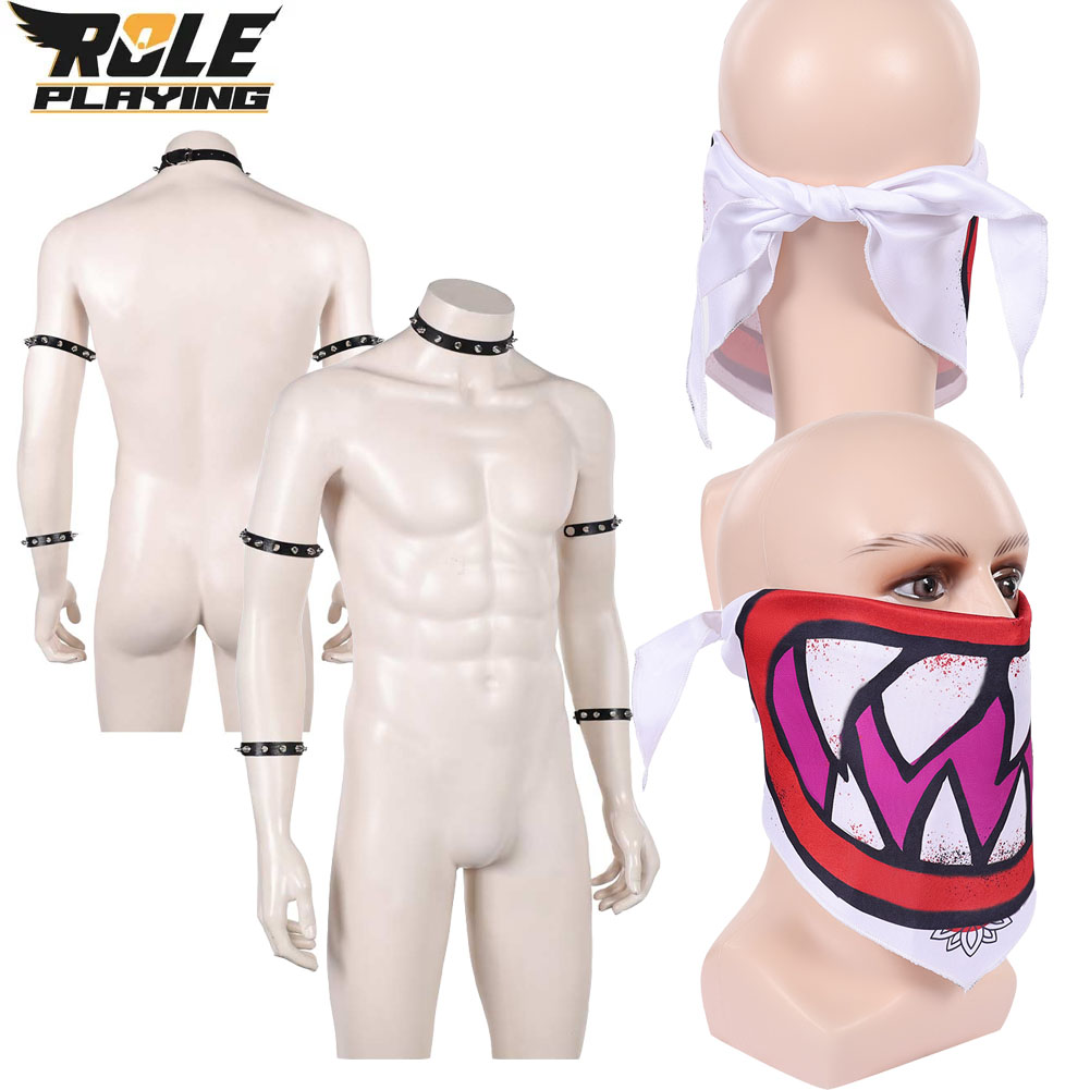 Men Accessories Hand - Bowser Jr Cosplay Scarf Mask Bracelet