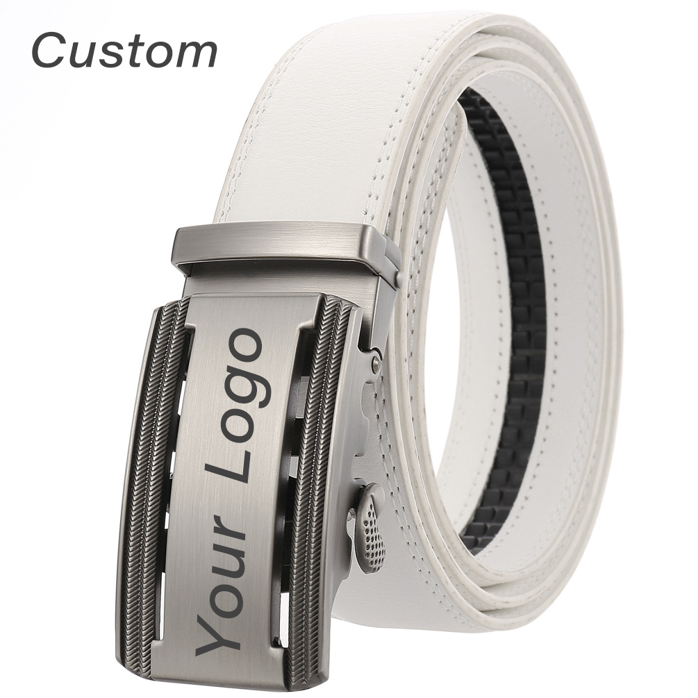 Men Accessories Name - Personalized Mens White Leather Belt Business