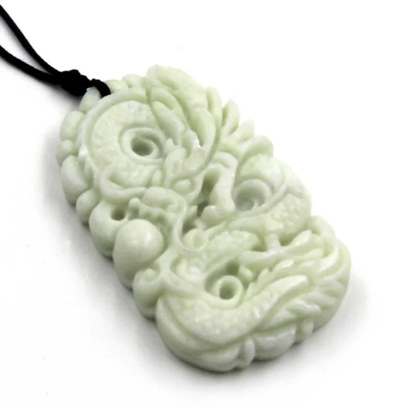 Natural White jade Dragon Phoe - Men Accessories Hand review and price
