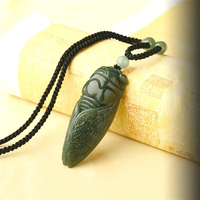 Natural Hetian Jade Cicada Pen - Men Accessories Hand review and price