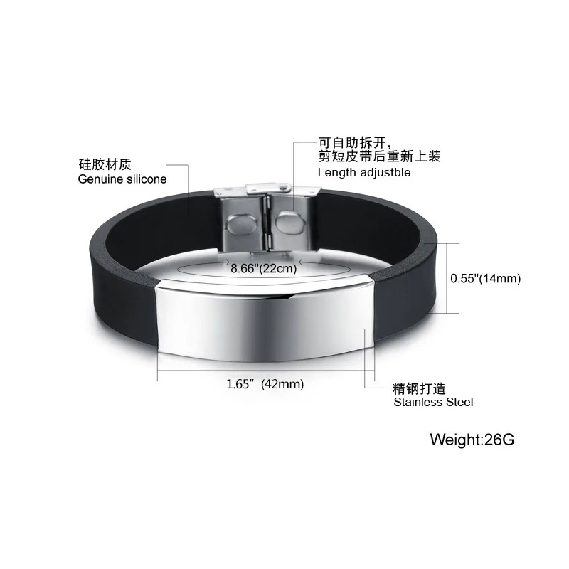 Punk Custom Logo Name Silicone - Men'S Accessories Luxury Brands review and price