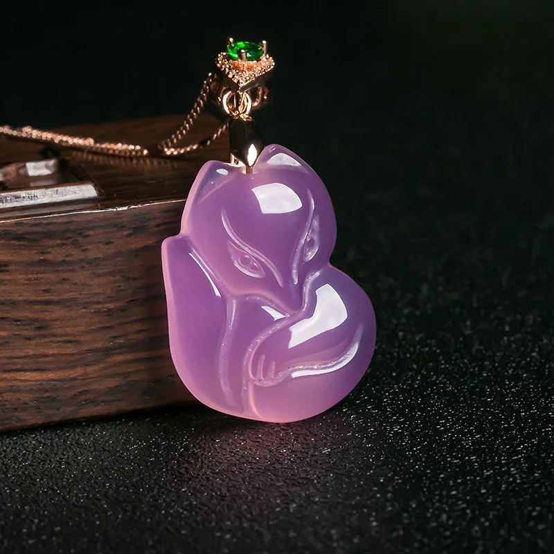 Natural Purple Agate Fox Penda - Men Accessories Hand review and price
