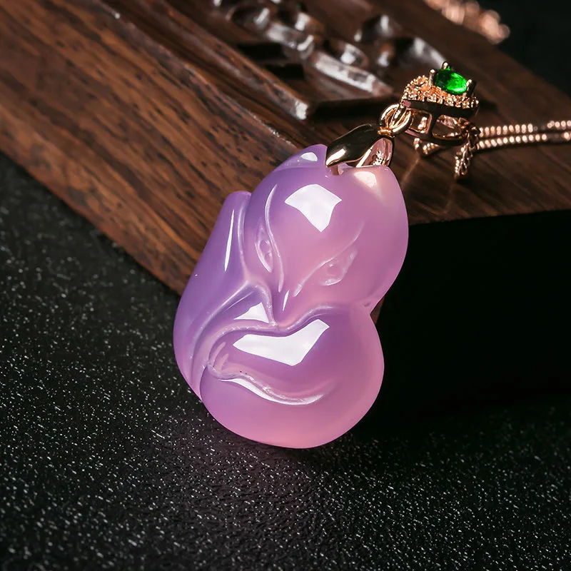 Natural Purple Agate Fox Penda - Men Accessories Hand review and price