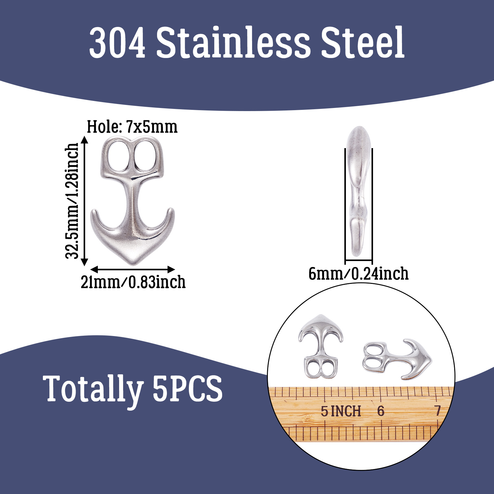 5pcs Anchor Hook Clasps 304 St - Men Accessories Hand review and price