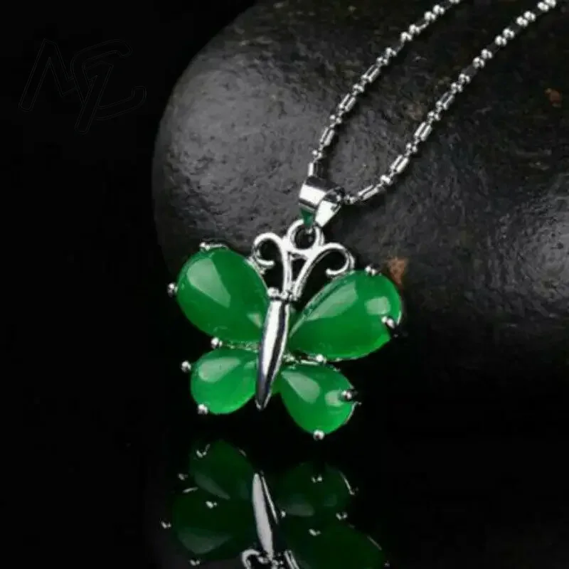 S925 Silver Green Jade Butterf - Men Accessories Hand review and price