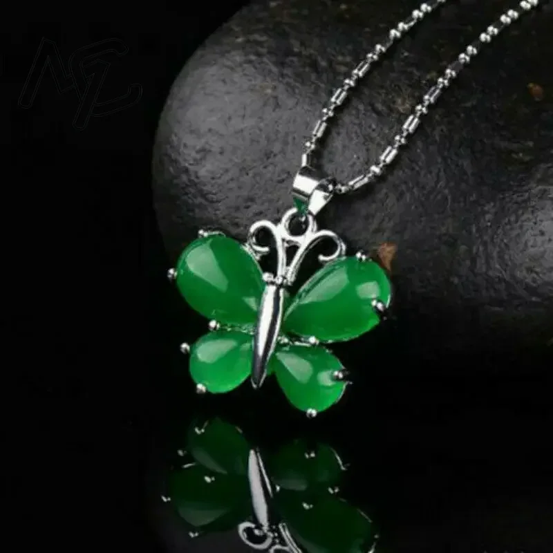 S925 Silver Green Jade Butterf - Men Accessories Hand review and price