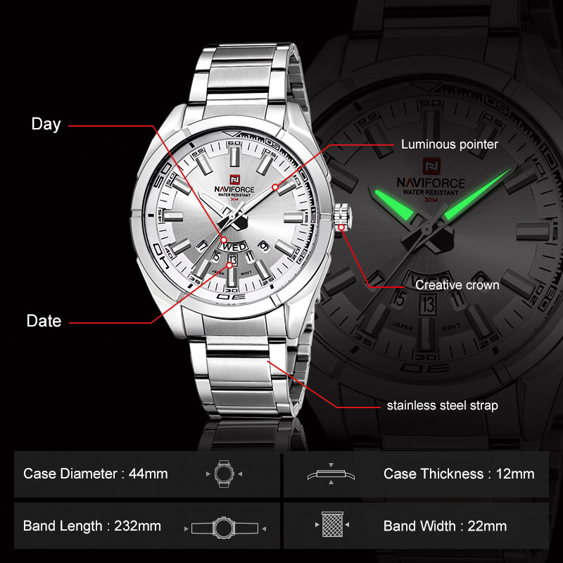 NAVIFORCE Brand Men Watches Fu - Men'S Accessories Luxury Brands review and price
