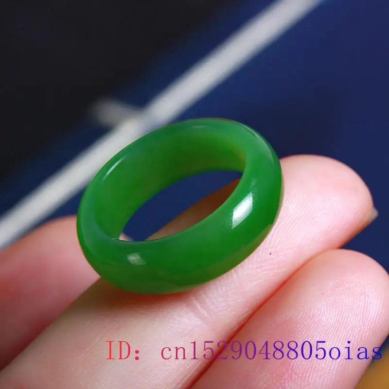 Natural Green Hetian Jade Ring - Men Accessories Hand review and price