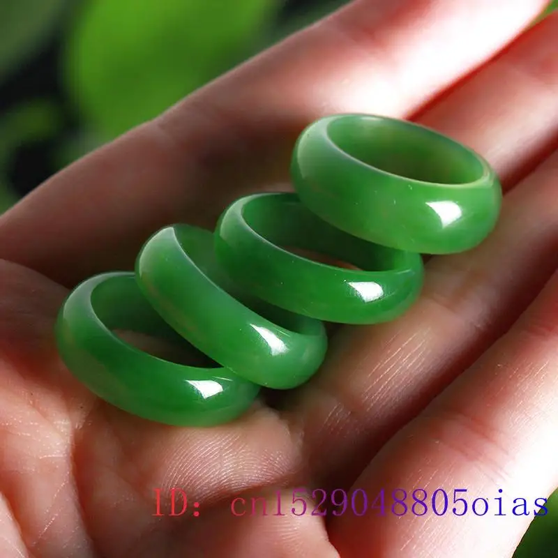Natural Green Hetian Jade Ring - Men Accessories Hand review and price