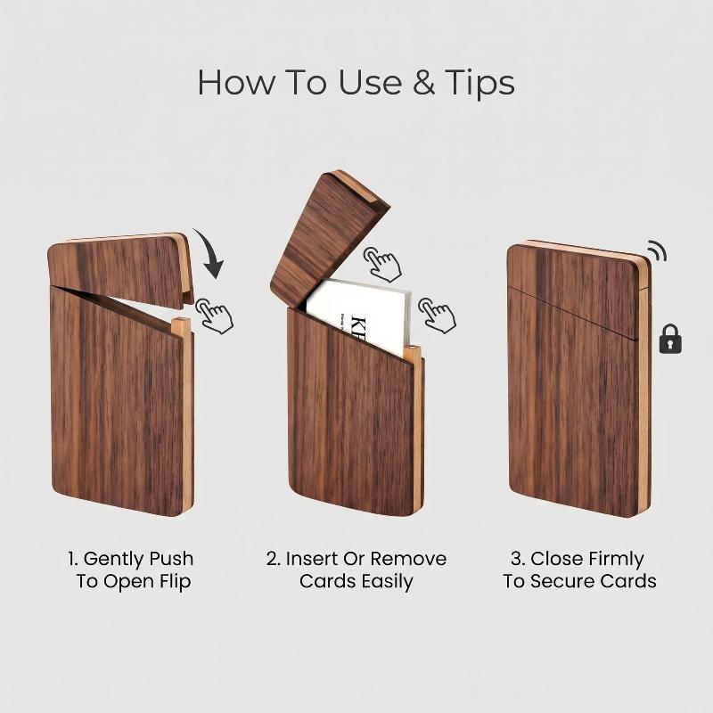Portable Wood Business Card Ho - Men'S Accessories Case review and price